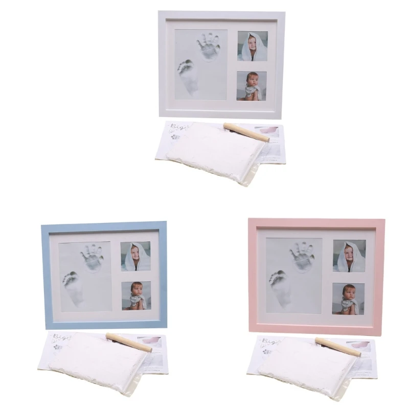 1 Set Infant Handprint and Foot Print Picture Frame Toddlers Photo Frames Creative DIY Infant Baby Growth Memorial Gift