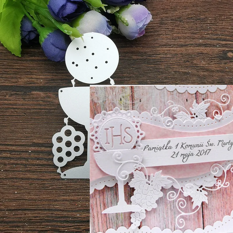 

AOKEDIY Crafts Metal Steel Cutting Dies New IHS letter leaf cup Stencil For DIY Scrapbooking Paper photo Cards Embossing Dies