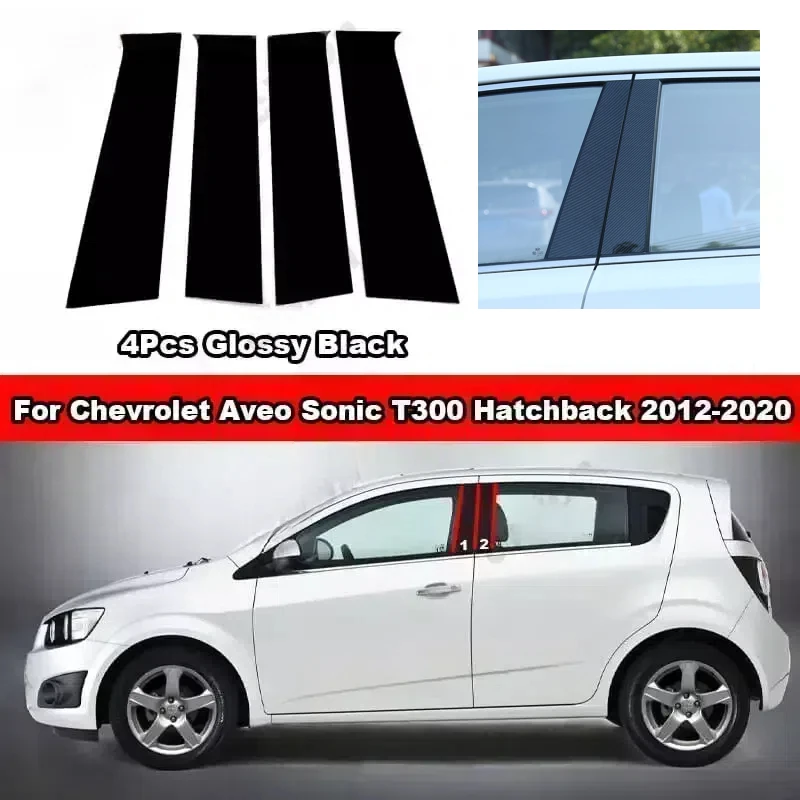 

Глянцевая черная дверная центральная средняя стойка B, крышка зеркального эффекта, отделка для Chevrolet Aveo Sonic T300 2012-2020, оконная колонка