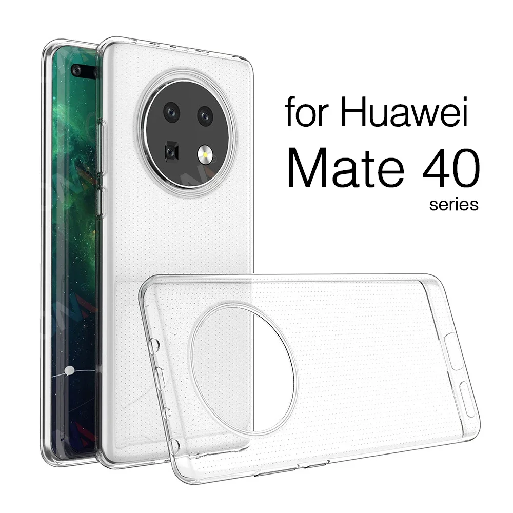 Ultracienkie przezroczyste etui na telefon do Huawei Mate 40 Pro Plus RS 5G Global Back Cover Clear Soft TPU Shockproof Mate 40 40Pro Bags