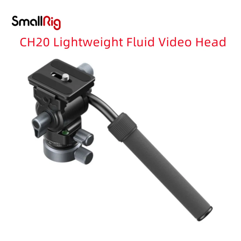 SmallRig 4170 CH20 Lightweight Fluid Video Head with Leveling Base for Tripod Monopod Camera Holder Stand Mobile SLR DSLR Camera