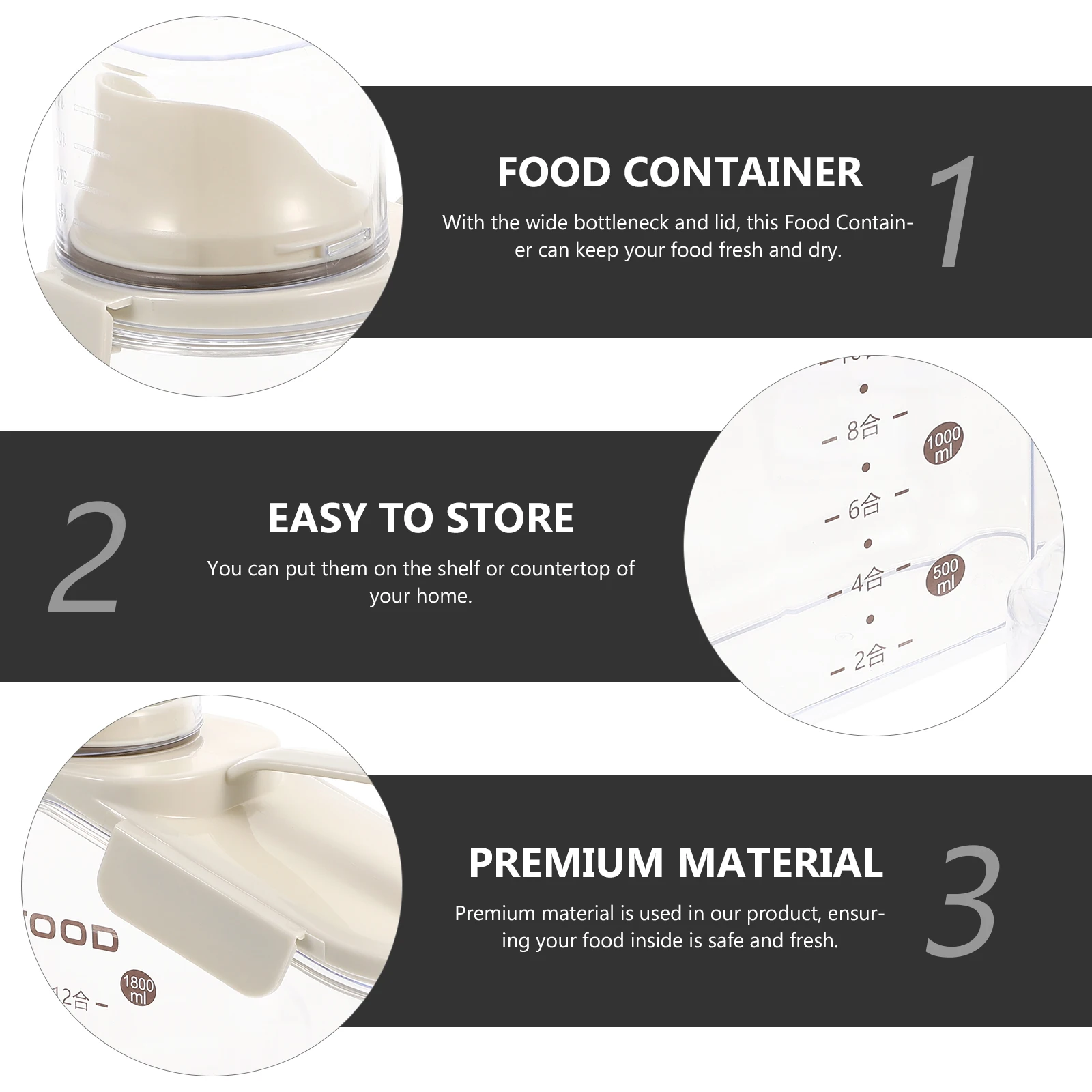 

Sealing Food Container Transparent Grain Storage Jar For Rice Coffee Beans Pantry Organizer Kitchen Cereals Storage Dried Food