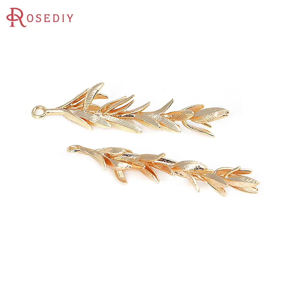 4PCS 18K Gold Color Brass Tree Branch Charms Pendants High Quality Diy Jewelry Making Necklace Earrings Accessories for Women