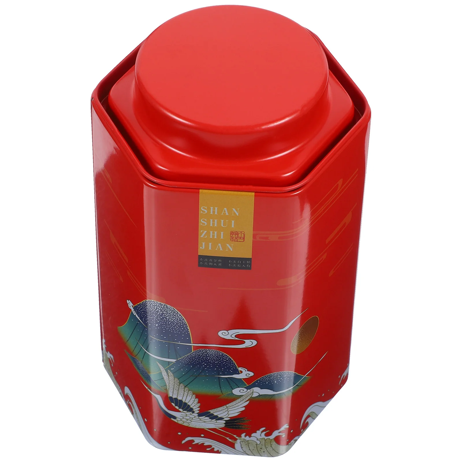 

Boxes Tea Tin Can Candy Containers Decorative Jar Red Tinplate Storage Canister