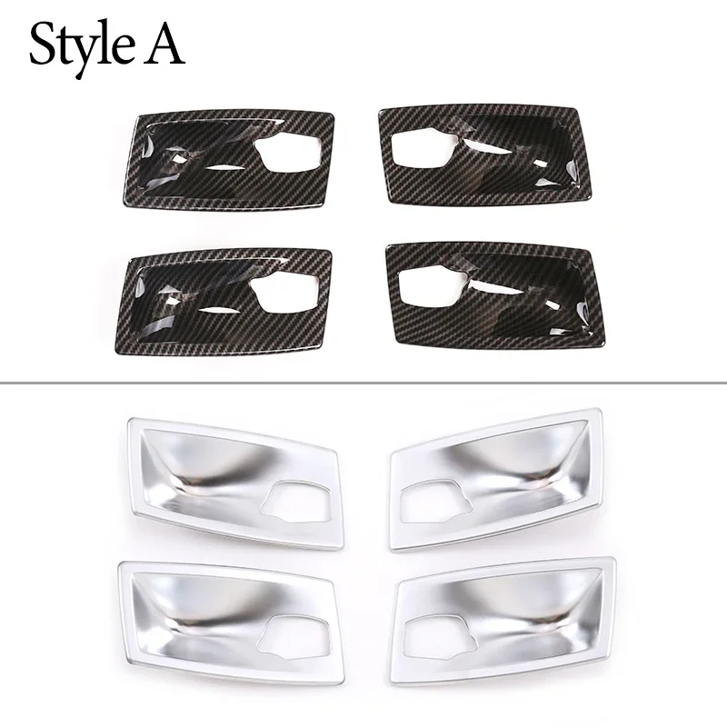 For BMW 5 Series E60 2004 2005 2006 2007 2008 2009 2010 Carbon Texture Car Interior Door Handle Bowl Frame Protective Cover