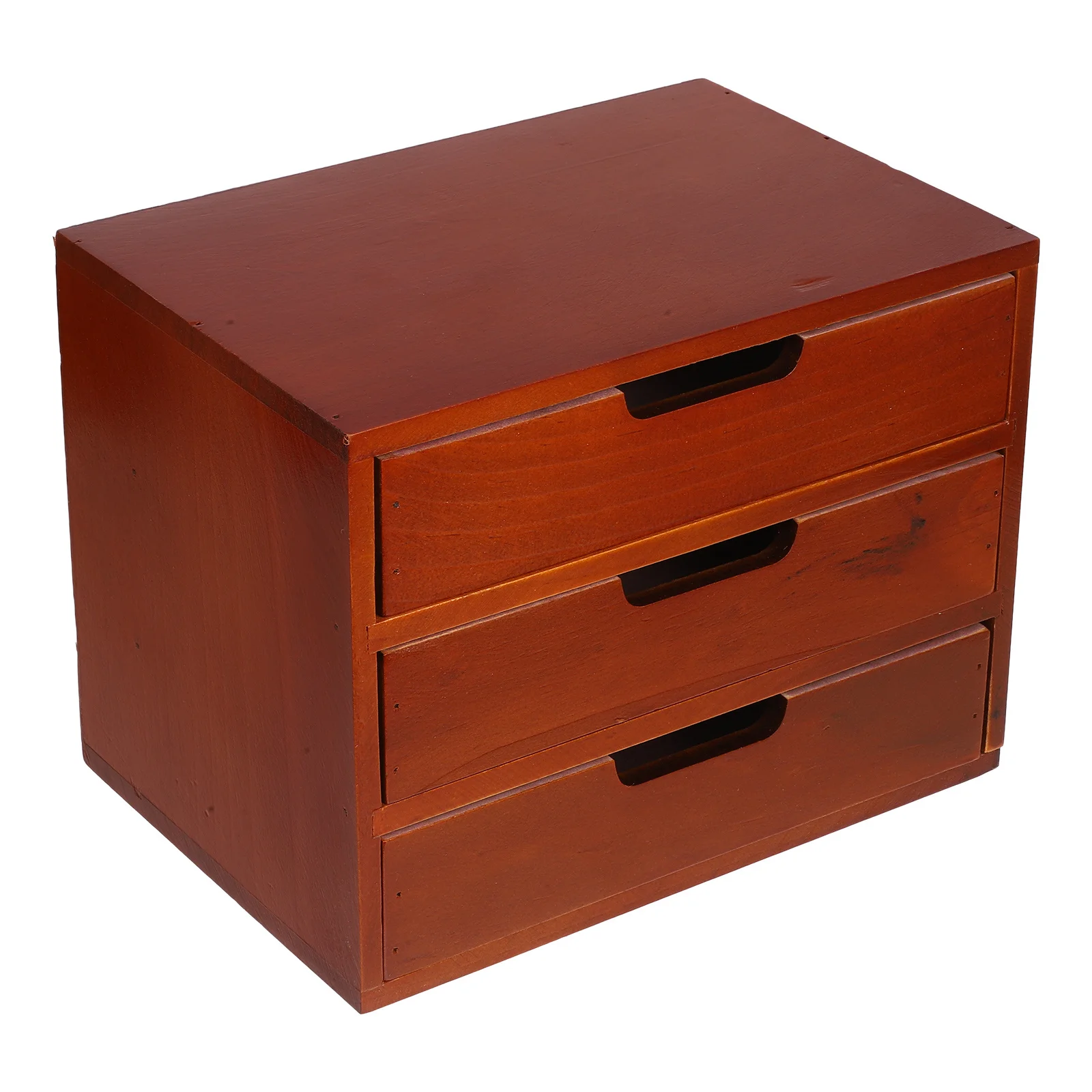 

Wood Storage Drawers 3 Tier Desktop Organizer for Makeup Brushes Skincare Products Desktop Storage Solution Desk Organizer