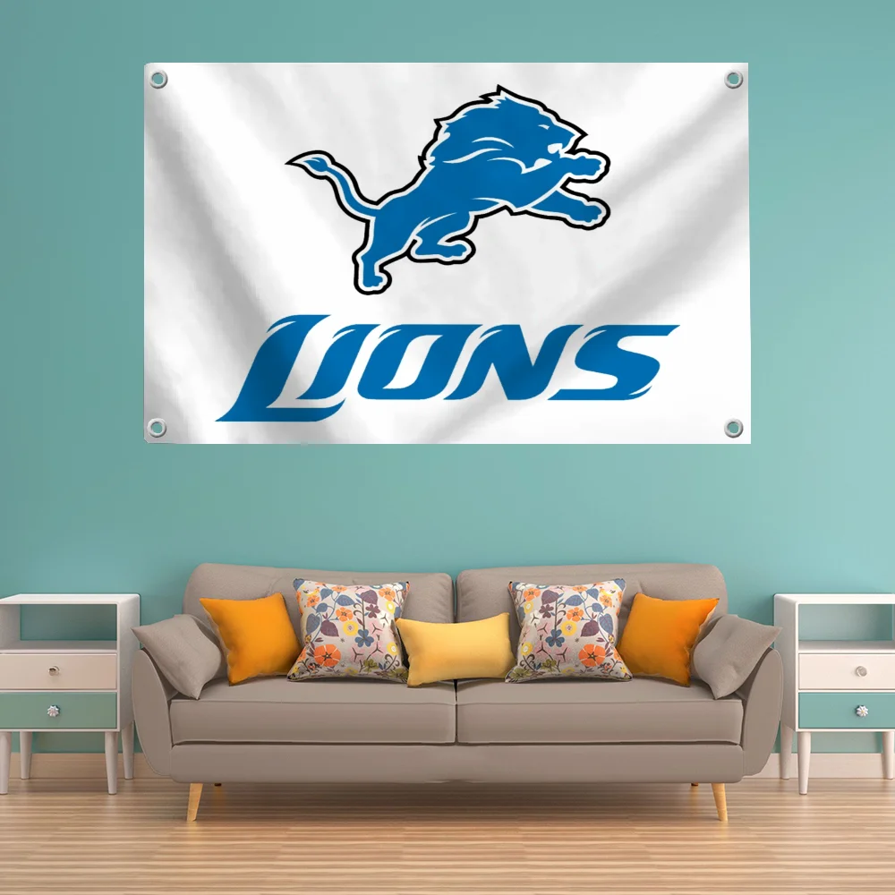 Garden Funny Flag Pride Flag Flag to Hang Flags for Rooms Banner Detroit L-lions Wall Decoration Outdoor Decor Room Aesthetic