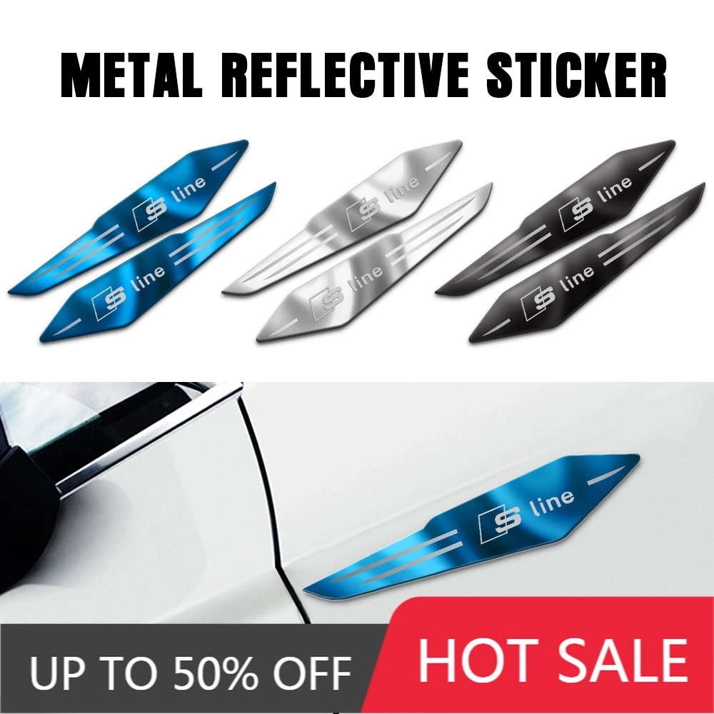 2Pcs 3D Metal Auto Door Car Body Fender Emblems Stickers For Audi A7 A8 A3 A4 A5 A6 TT Q3 Q5 Q7 A1 B5 B6 B7 B8 B9 8P C6 C5 C7