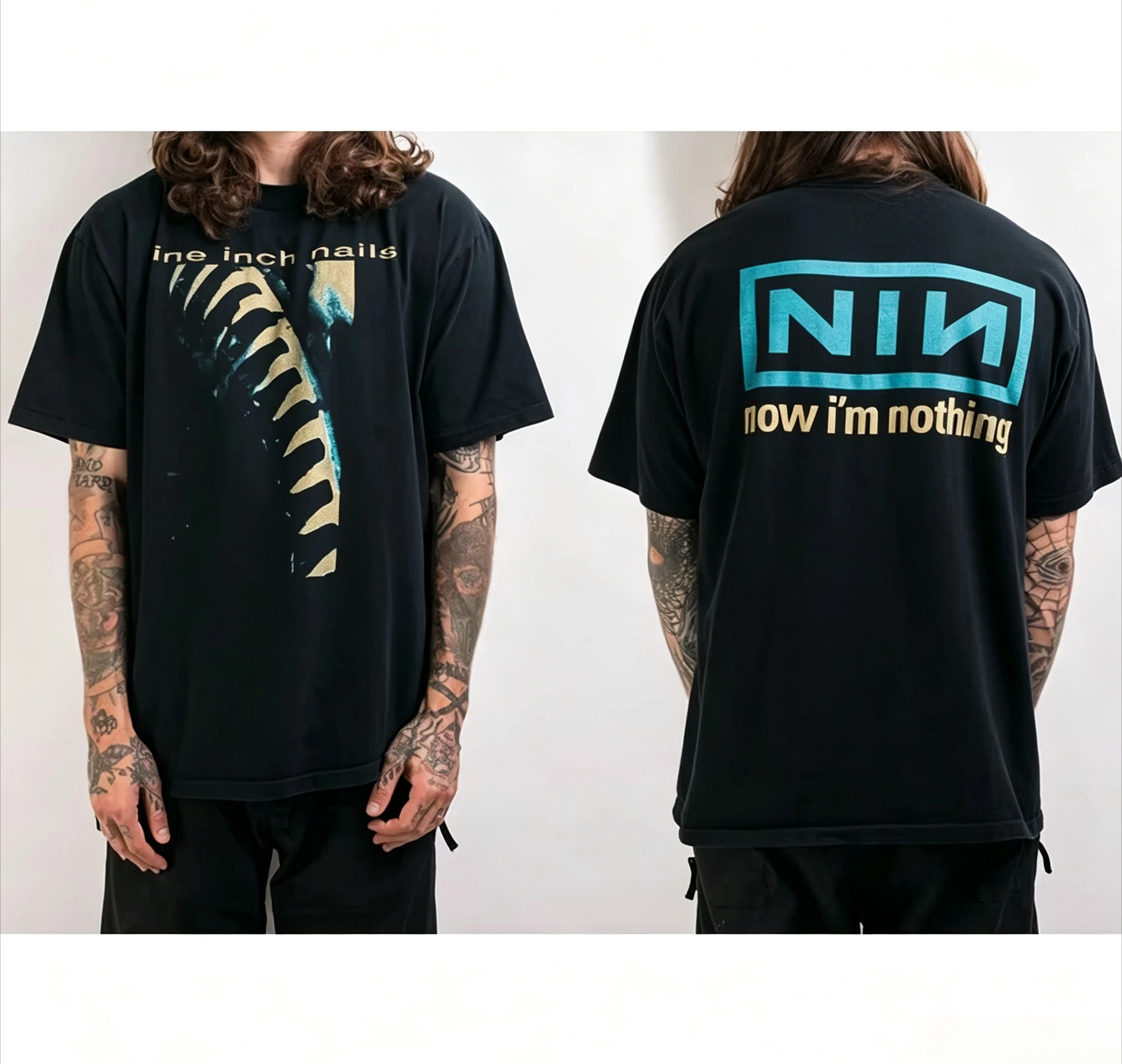 2026 Nine Inch Nails Band's Famous Industrial Rock Printed Men's and Women's Short-sleeved T-shirt High-quality Y2K Streetwear