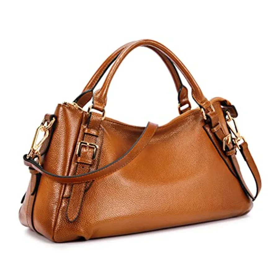 Kattee Women's Soft Genuine Leather Satchel Purses Top Handle Crossbody Bags Ladies Designer Medium Size Hobo Handbags