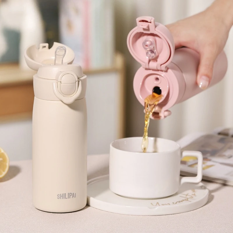 

Термальная бутылка для воды 350 мл, стакан для кофе, термос из нержавеющей стали 316, бутылка для двойного напитка, колба с вакуумной изоляцией, соломенная чашка