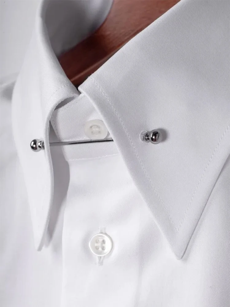 

Элегантные мужские рубашки с воротником-стойкой, класса люкс, из 100% хлопка, 2-слойные, ультракомфортные, пошитые на заказ, не мнущиеся