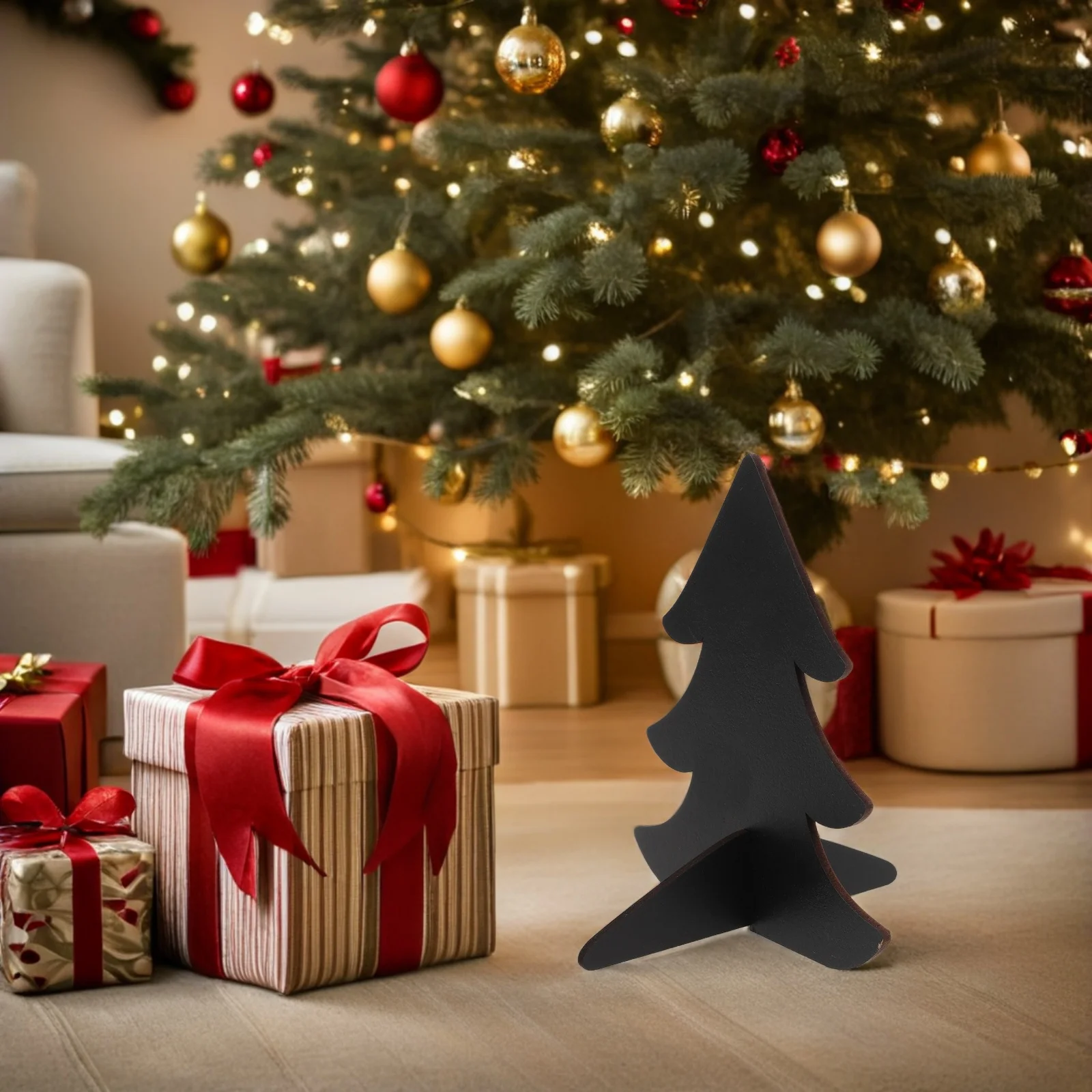 12Pcs Christmas Tree Mini Chalkboards Double Sided Blackboard Signs Rustic Farmhouse Food Labels Wedding Table Holiday