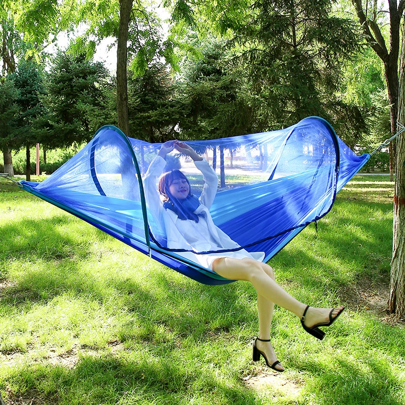 

Portable Camping Hammock, Outdoor Fully Automatic Quick Opening Mosquito Net, Tent Garden Hanging Swing, beach Tent