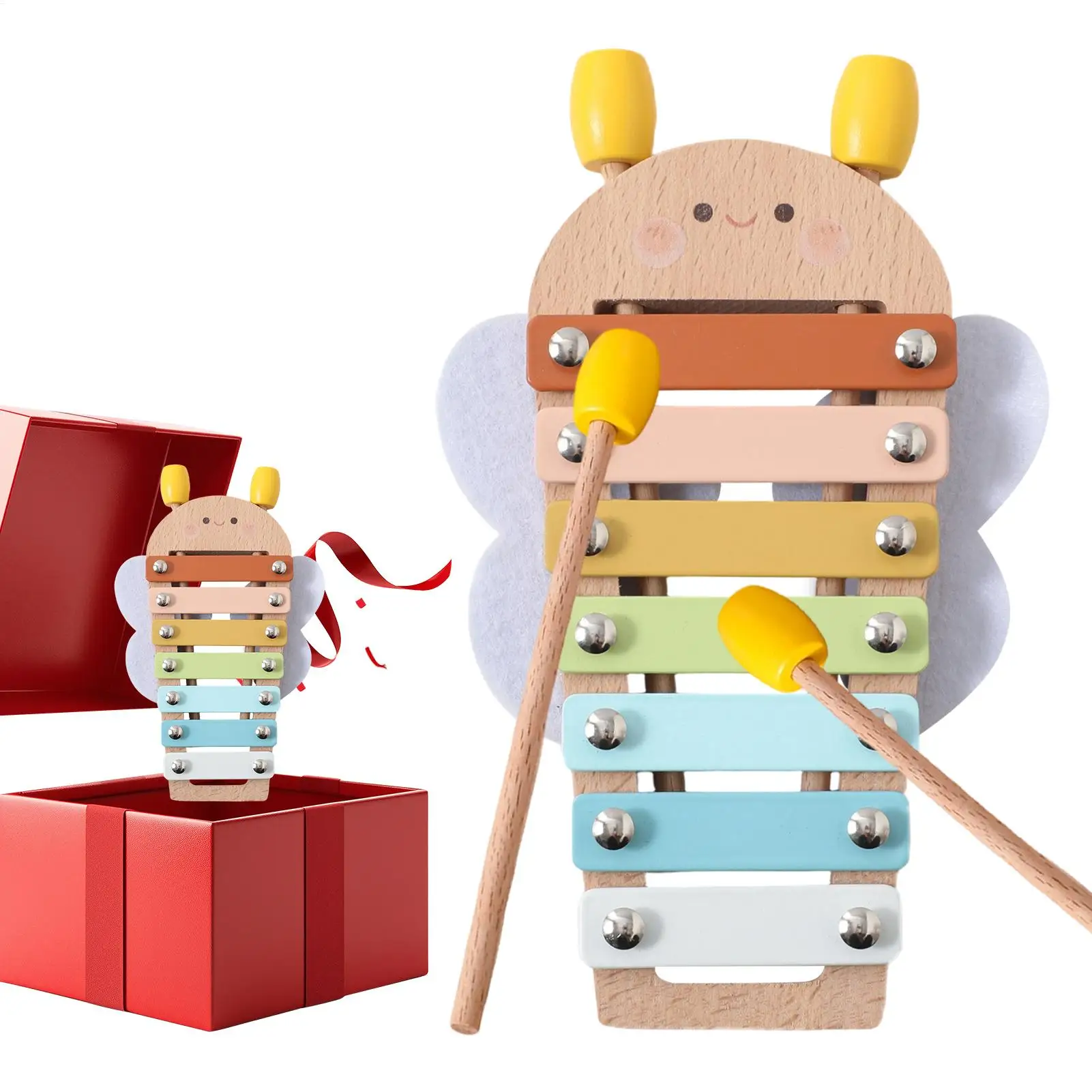 Houten xylofoon voor kinderen Educatief speelgoed Muziekinstrument 6-12 maanden Jongens Meisjes Verjaardag Kerst Speelkamer