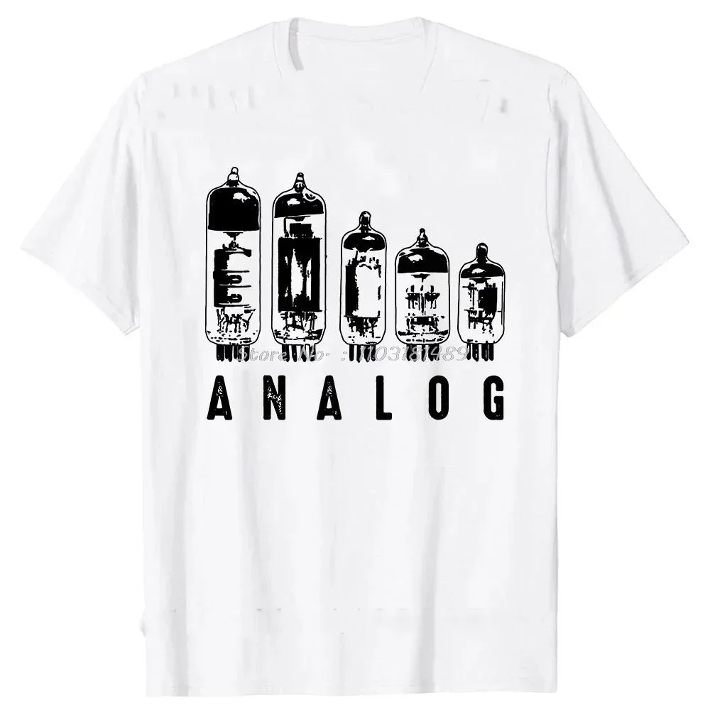 Novelty Analog Vacuum Tubes Electron Valve Men T-Shirts Fashion Street Audio Engineer Recording Studio Summer Fashion Funny Tees