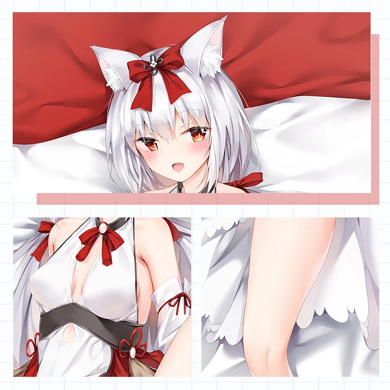 Anime Game amb Lane Yukikaze Loli Girl Dakimakura che abbraccia la federa del cuscino del corpo fodera lunga cuscino Otaku biancheria da letto regalo 160x50cm