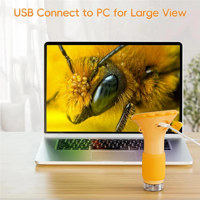 Microscópio T98C-Kids, microscópio digital portátil 1000X HD Mini câmera de microscópio USB portátil compatível com PC