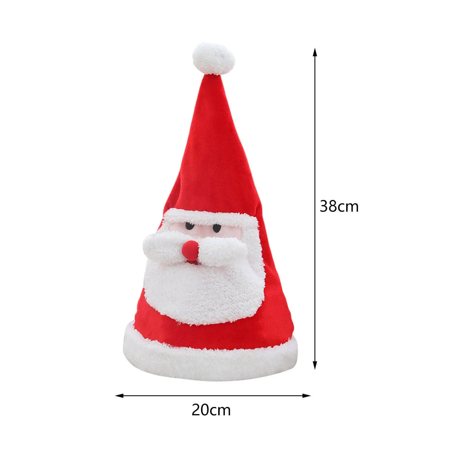 Electronic Christmas Santa Hat Adjustable Funny Musical Plush Cap for New Year Costume Parties Girls Boys
