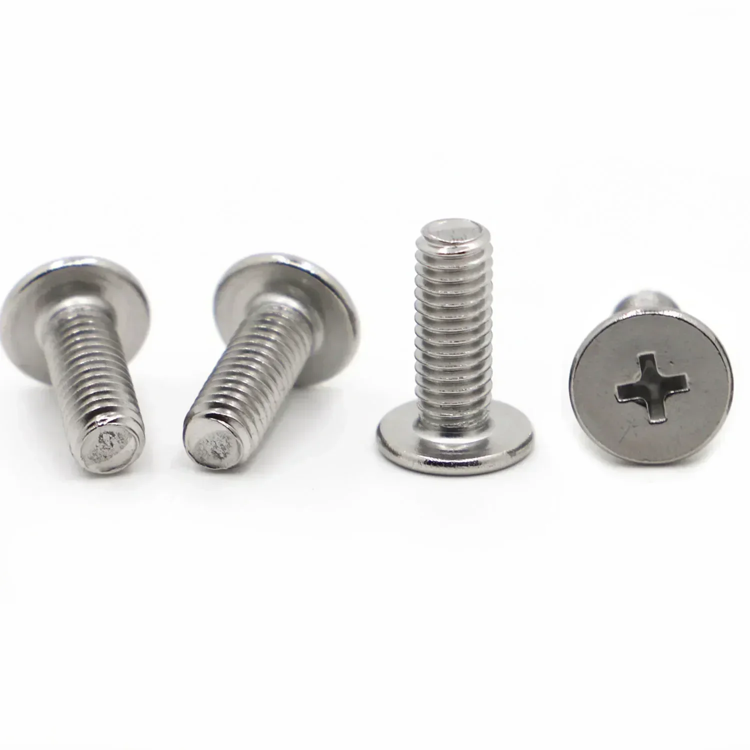 10/25pcs CM M2 M2.5 M3 M4 M5 M6 A2 304 Stainless Steel Cross Phillips Ultra Thin Super Low Flat Wafer Head Screw Bolt for Laptop