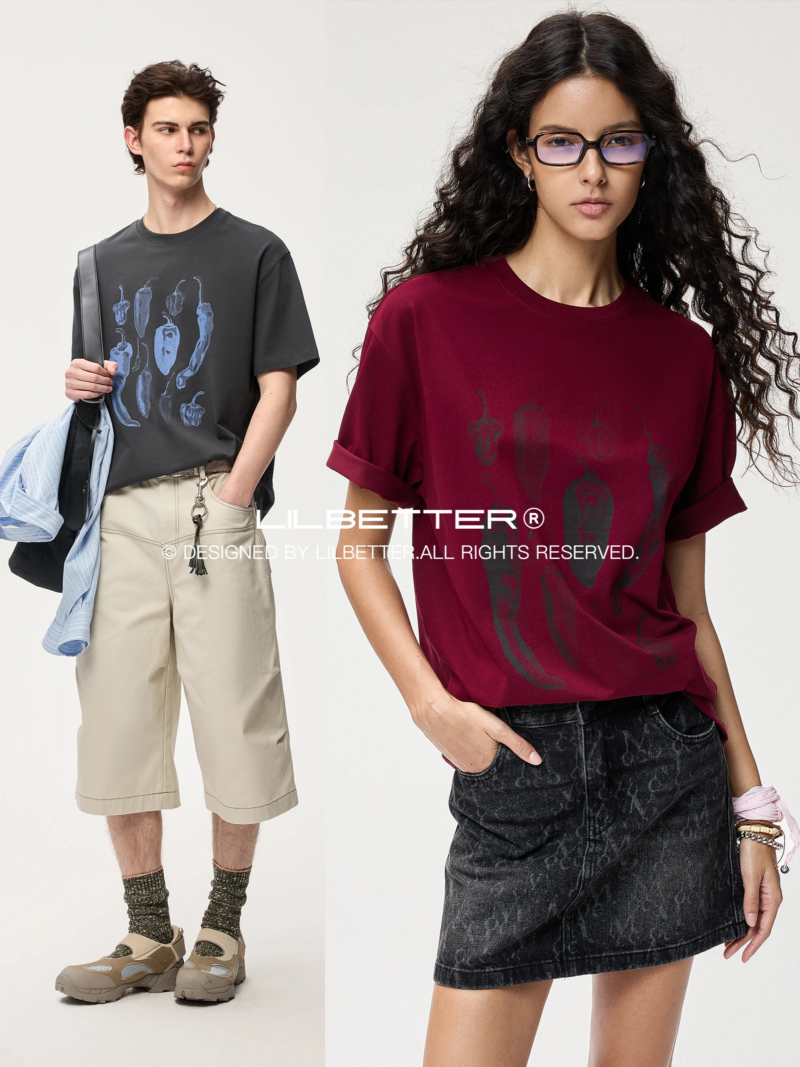 Lilbetter Cool Sensation Light Shield Heat Protection T-Shirt Short Sleeve Retro Artistic Net Printing Loose Fit Summer Fashion