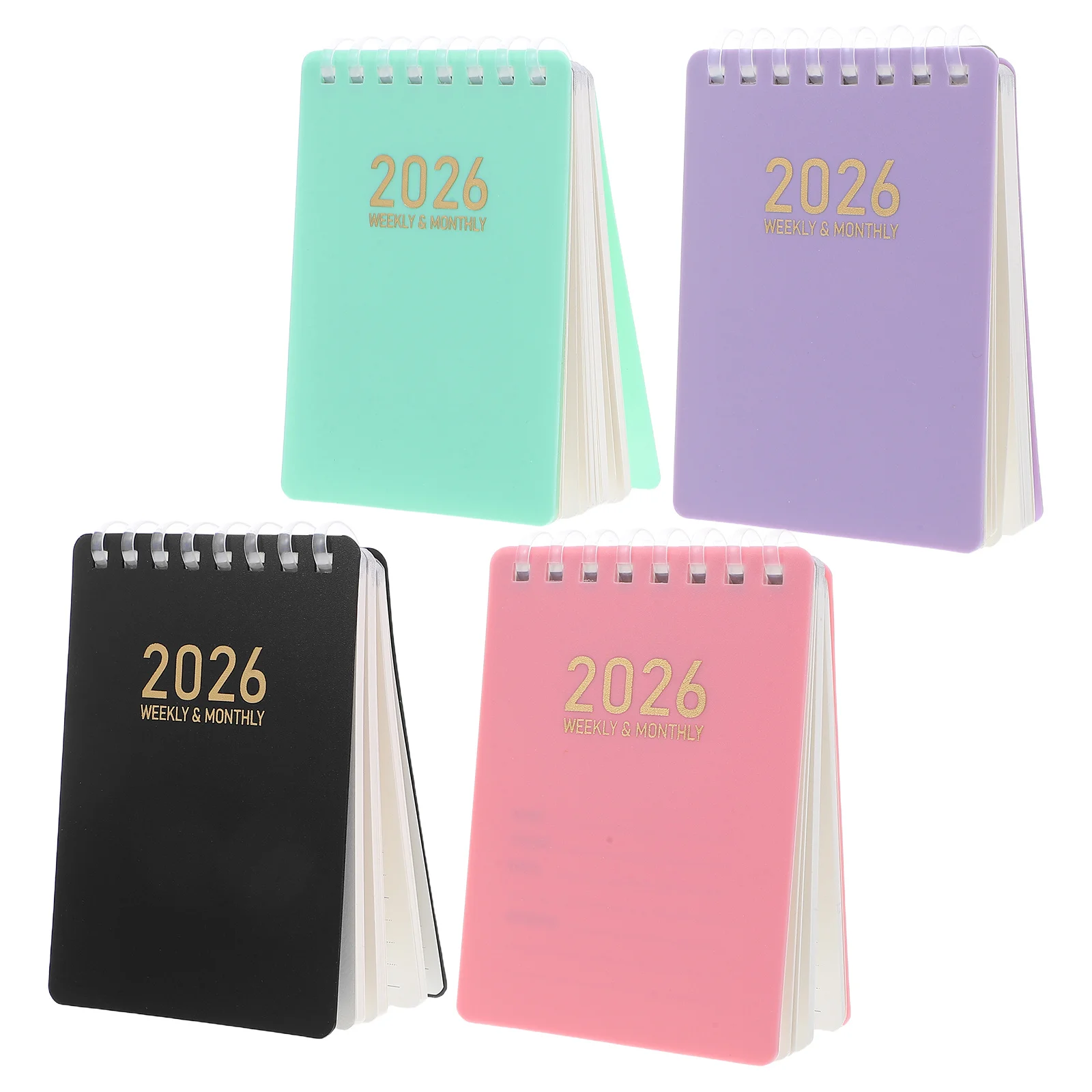 

4 Books Mini Spiral Planner Pocket Calendar 4x3 Jan-Dec 2026 Monthly Weekly Daily Planner Purse Organizer Monthly Calendar