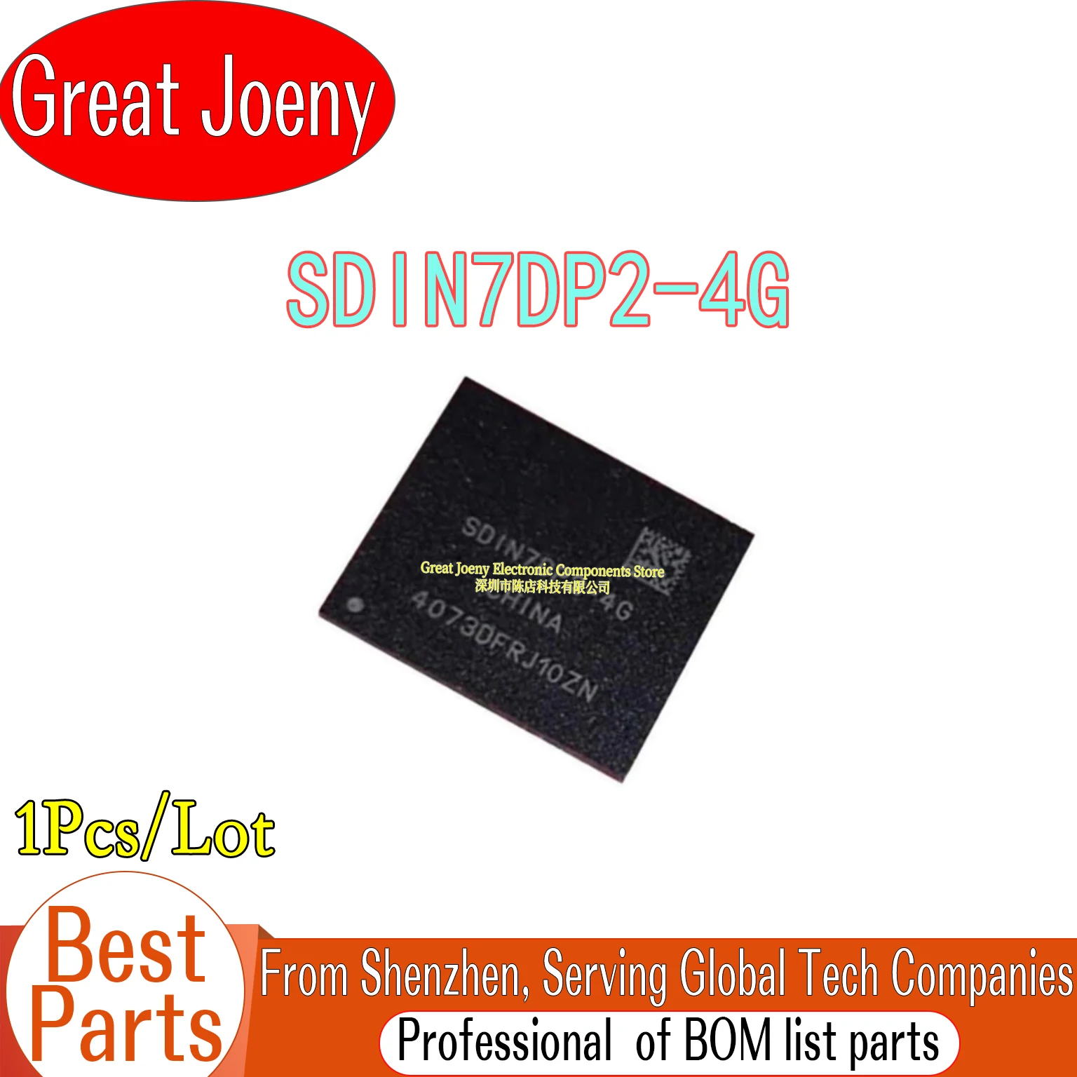 100% New Original SDIN7DP2-4G SDIN7DP2 EMMC 4.5 IC Chipset FBGA-153