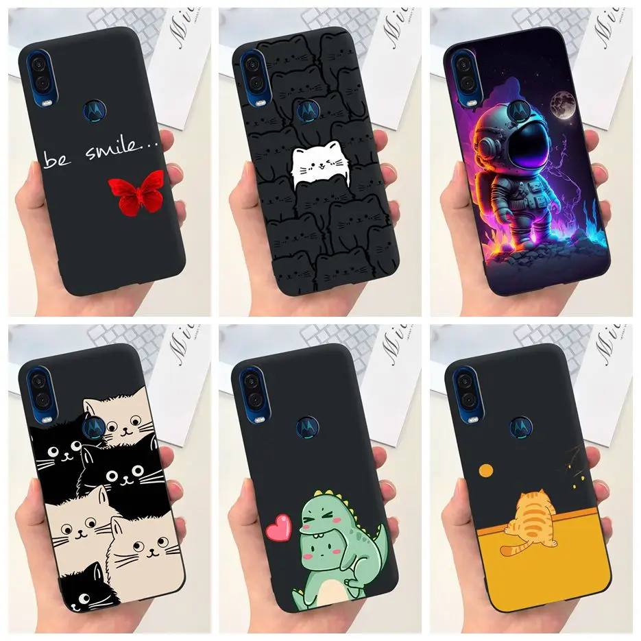 For Motorola One Vision Case XT1970-1 Cute Fashion Cartoon Cover Soft Silicone Phone Case For Motorola P50 Moto One Vision Shell