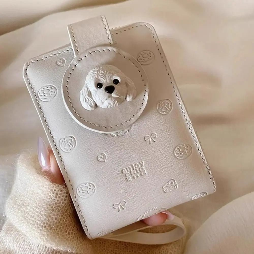 لطيف بو حامل بطاقة الخبز الكلب ثلاثة أضعاف معرف المنظم مخلب المحفظة