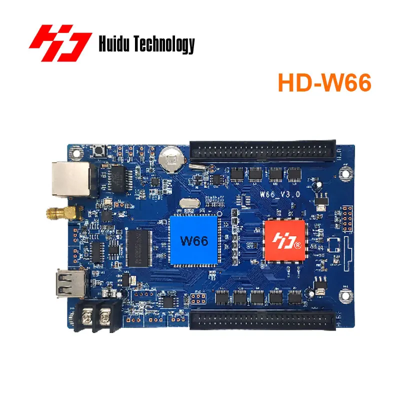 Huidu HD-W66 Single Dual Color LED Display WiFi Controller Card 2048x512 USB LAN U-Disk for Store Sign