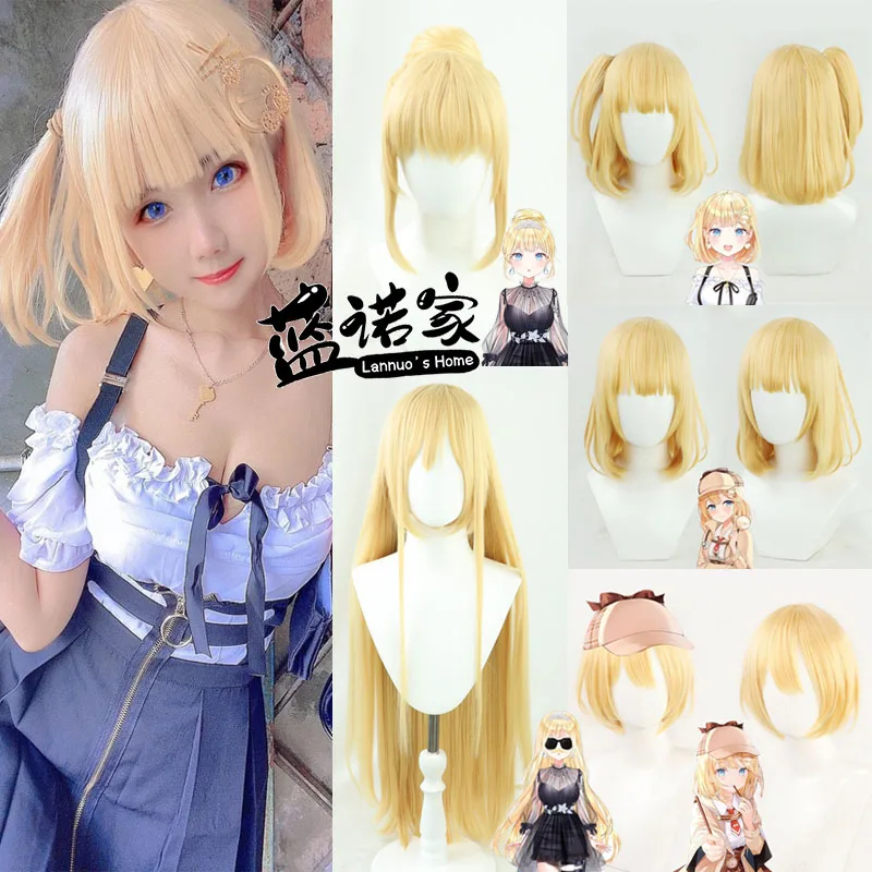 

NIJISANJI Watson Amelia Cosplay Wig Anime Game Role-playing Synthetic Hair Halloween Party Costumes Props