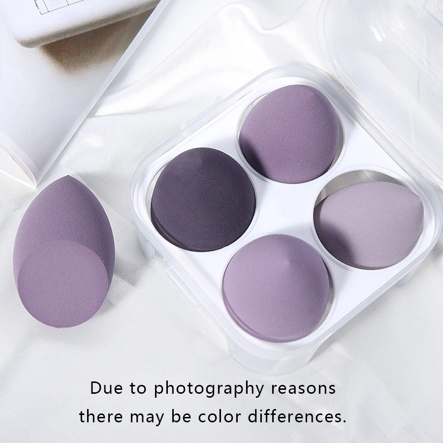 مجموعة إسفنجة مكياج على شكل بيضة مع حامل بيض مبتكر للتخزين المقاوم للغبار والصحة، مسام ناعمة 0.1 ميكرون للمسحوق المتساوي