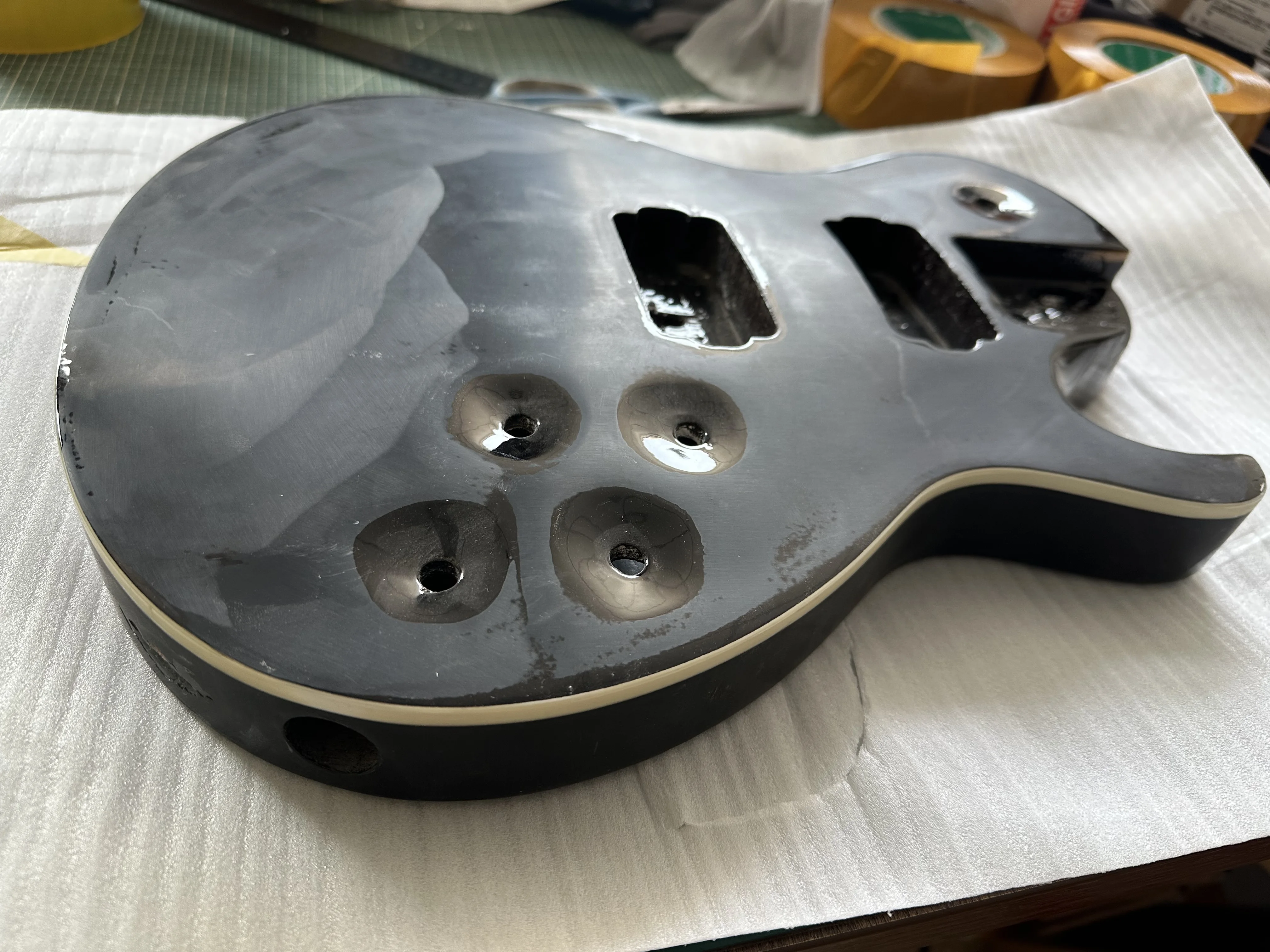 Mahogany Wood Electric Guitar Body Kit, DIY G Style, Barrel, Parts, Unfinished Stock, Defective L P Style