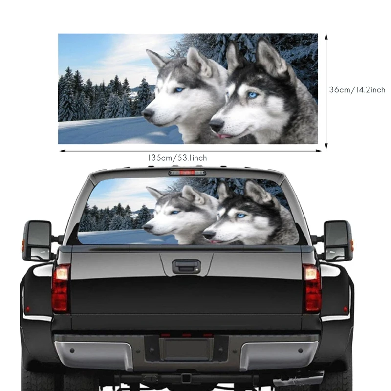 

Wolf For Truck Jeep Suv Pickup 3D Rear Windshield Decal Sticker Decor Rear Window Glass Poster 53.1 X 14.2 Inch