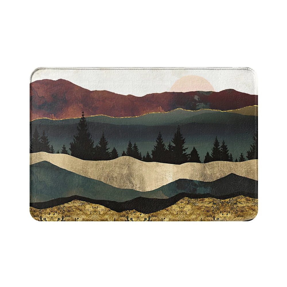 Golden grey marble Carpet Entrance Doormat Bath Floor Rugs Absorbent Mat Anti-slip   Kitchen Rug for Home Decorative Foot mat