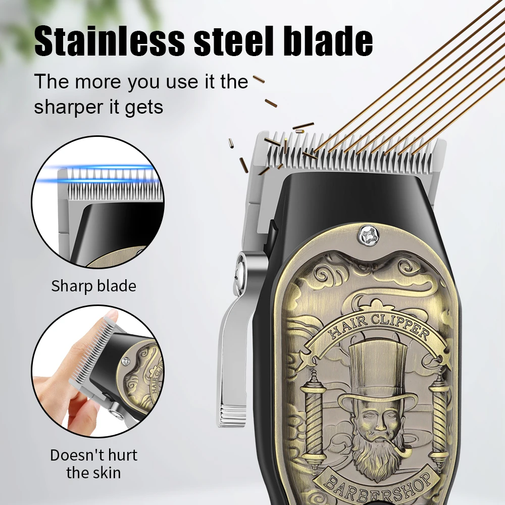 ماكينة قص الشعر Hypro ماكينة قص الشعر الاحترافية ماكينة تشذيب الشعر الكهربائية القابلة لإعادة الشحن اللاسلكية للرجال