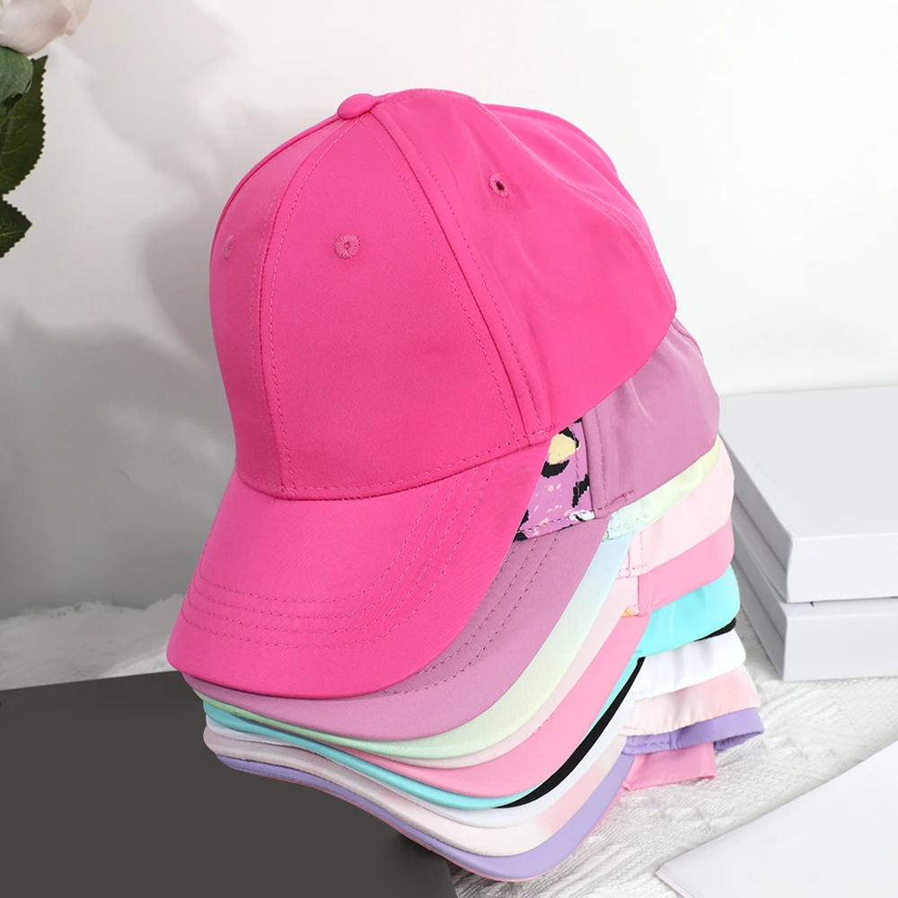 Fashion High Ponytail Kids Boy Hat Sun Hats Baseball Caps Adjustable Solid Color Print Travel Caps Baby Children Peaked Caps Hat