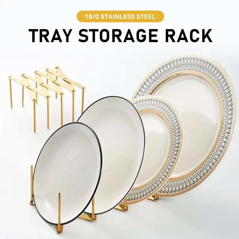 1pcs Kitchen Organizer Pot Lid Rack Stainless Steel Gold Cook Dish Holder Extended Shelf Cooking Plate Tray Pan Cover Stand