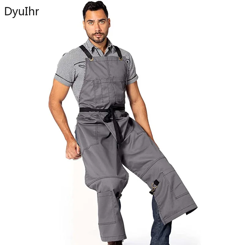 Canvas apron Split leg pants Cross adjustable shoulder strap apron Furniture work clothes 1pcs apron Gift