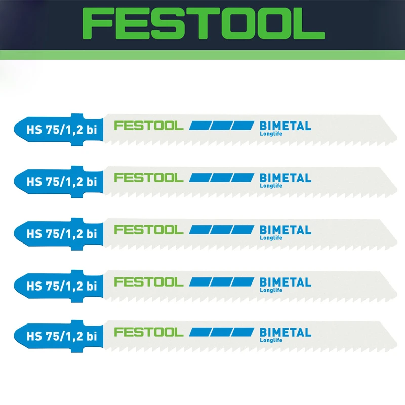 FESTOOL 204270 Jigsaw Blade HS 75/1.2 Metal Cutting 5-Pack Long Service Life Durable Curve Saw Blade