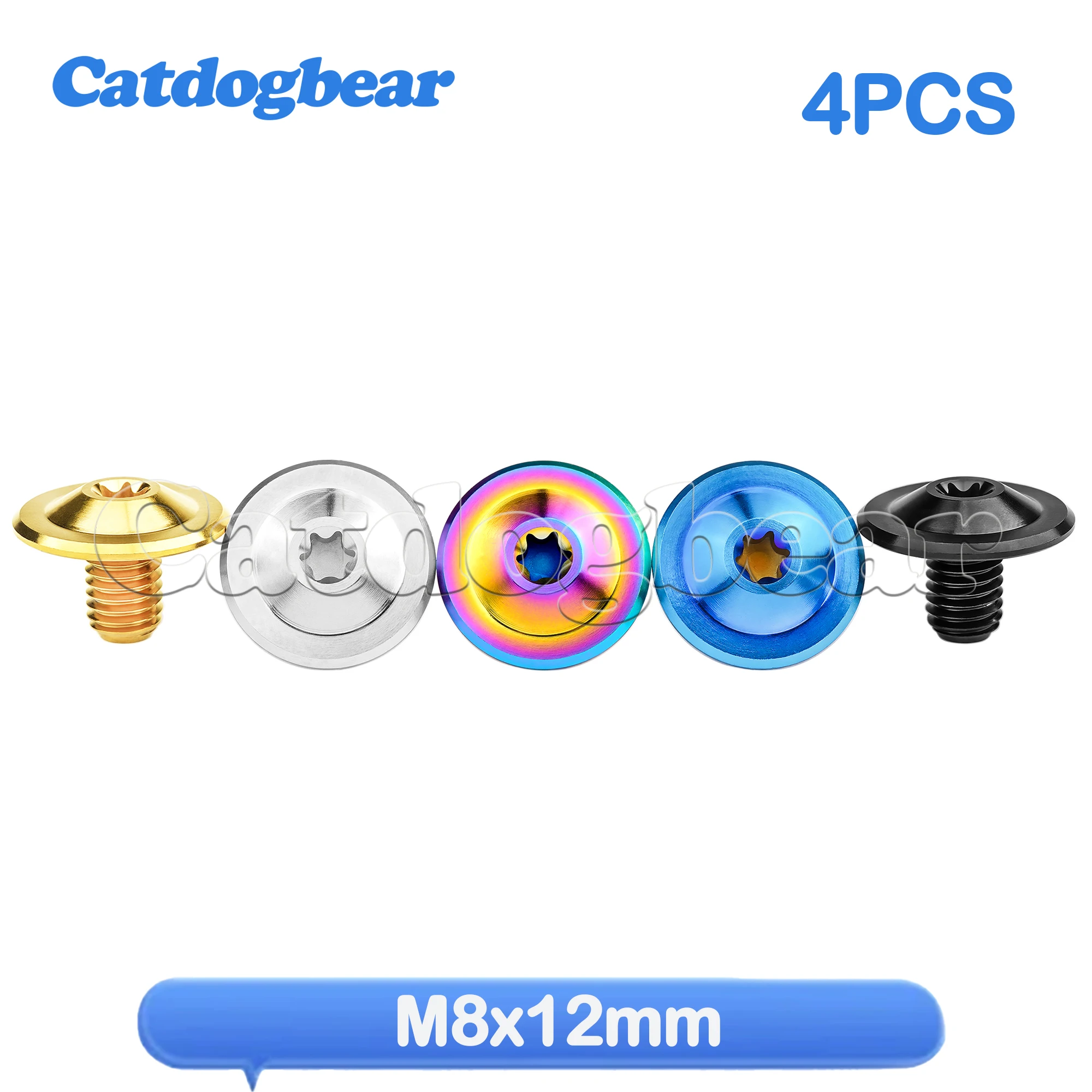 

Catdogbear 4pcs Titanium Bolt M8x12mm Butterfly Shaped Flange Plum Blossom Head Suitable for Bicycle and Motorcycle Modification