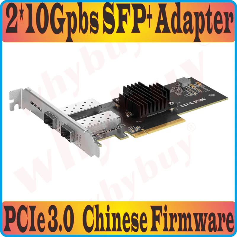 

Chin-Firmware, PCIe 3.0 10Gbps Network Card, PCI Express 10G/1Gbps SFP+ Network Adapter Card, 2* 10 Gigabit SFP+ Ports