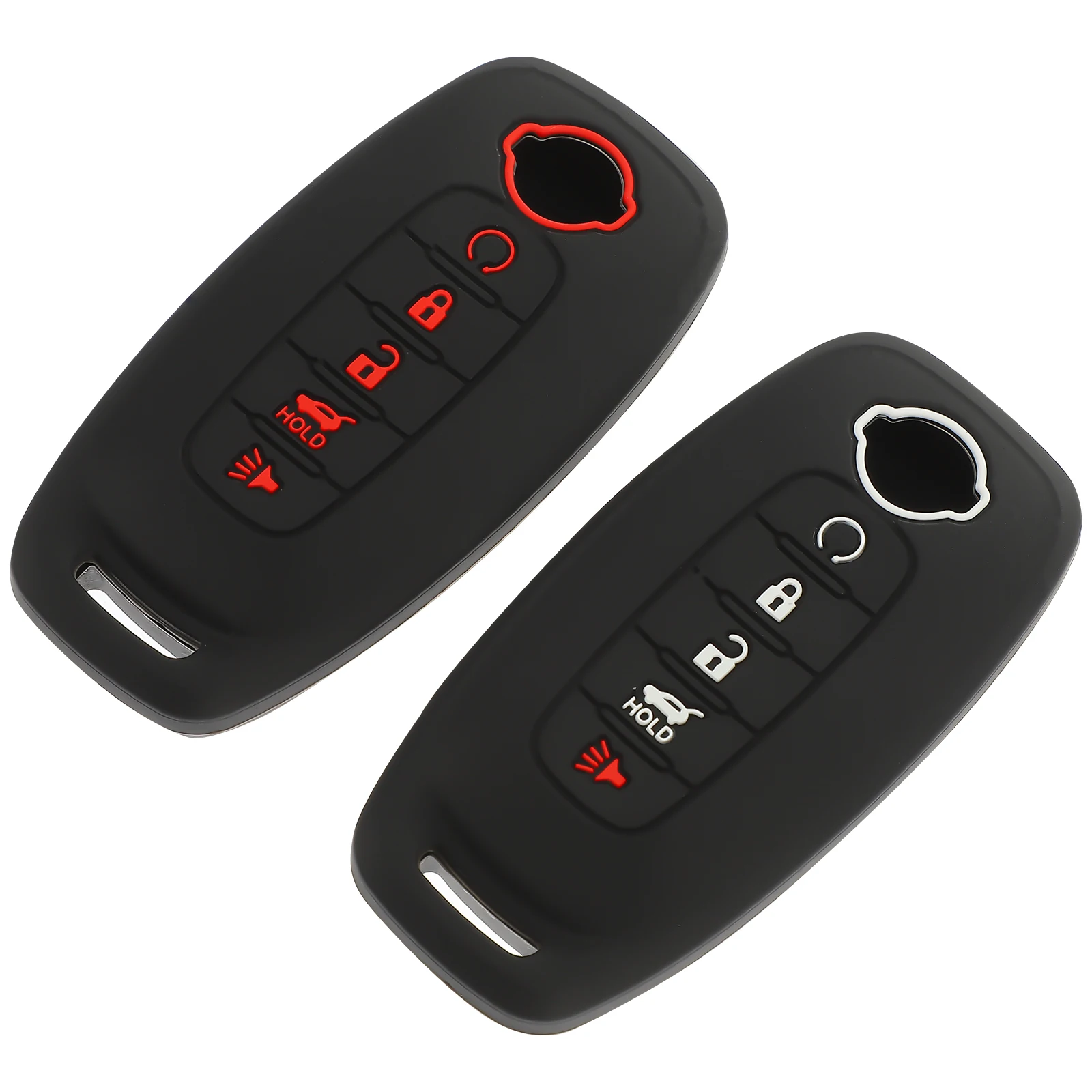 

2Pcs Car Key Cover Fob Case for Altima Keys Remote Protector Black Red Design Fits Perfectly Car Key Holder