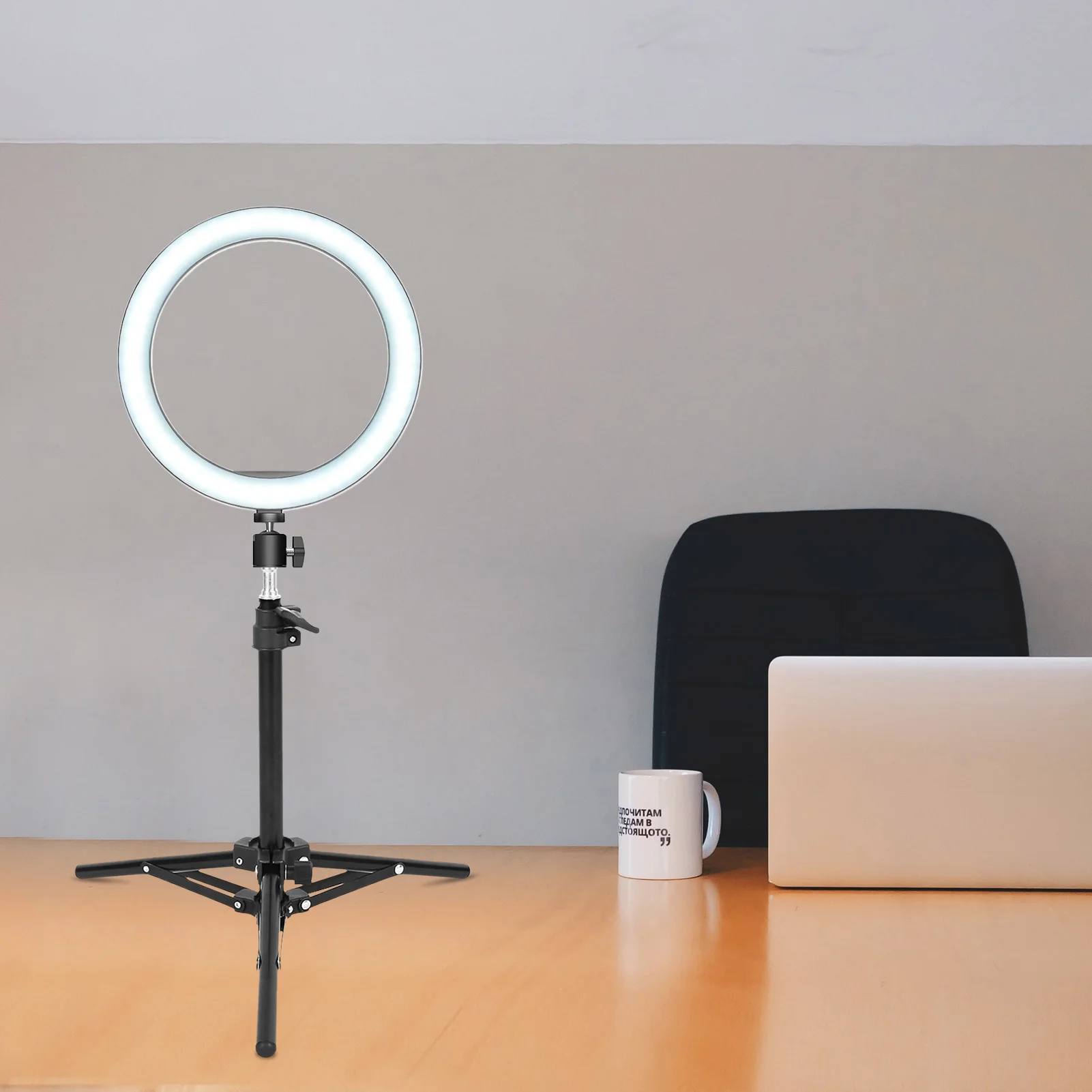 Video Light Stand Tripod Stand 2-section 50cm Payload 1.5KG with  1/4-inch Interface for Video LED Light Phone Holder
