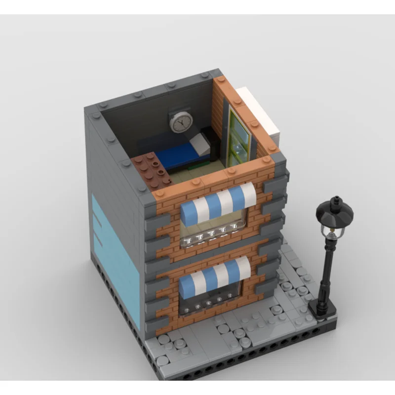 MOC-177041 モジュール式ベーカリーとアパートビルディングブロック MOC ストリートスケープシリーズ ドリームモジュール式ビルディングブロック 484ピース クリエイティブトイ