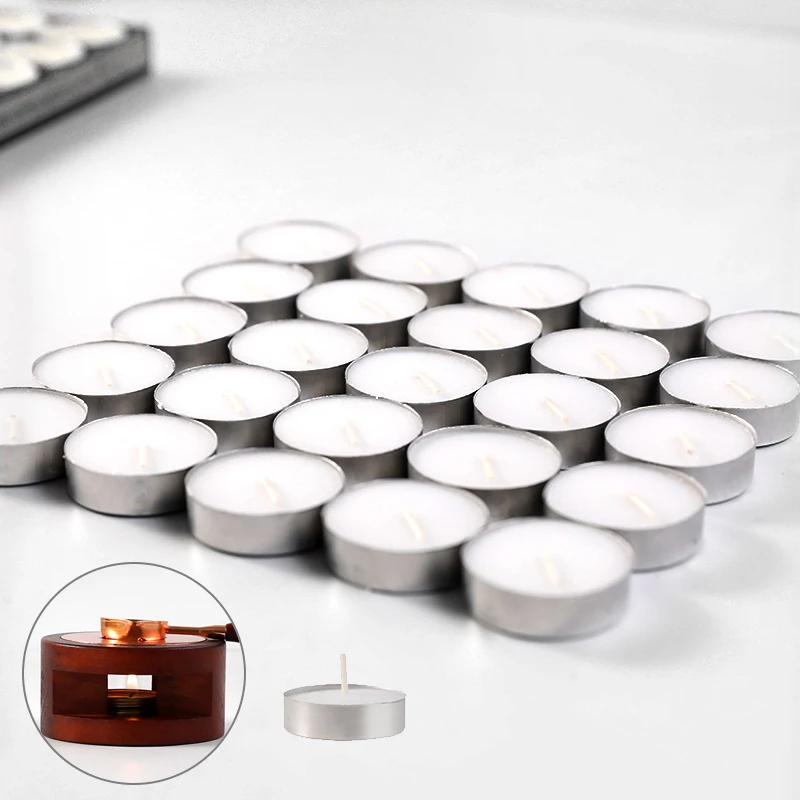 5pc Wax Seal Beads Heating Candle White Wax Candles Smokeless Small Lightweight Drip-less Wax Paraffin Tea Candles for Home