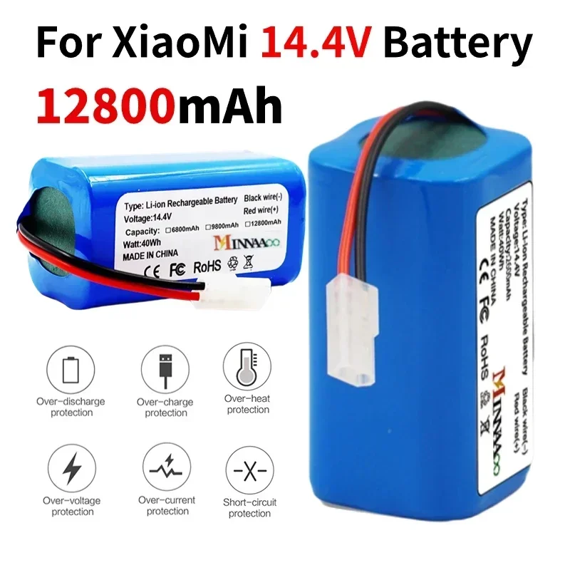 

NEW 14.4V 12800mAh Li-ion Battery Pack,For XIAOMI MIJIA Mi Robot Vacuum-Mop Essential G1 MJSTG1, SKV4136GL H18650CH R30 R35