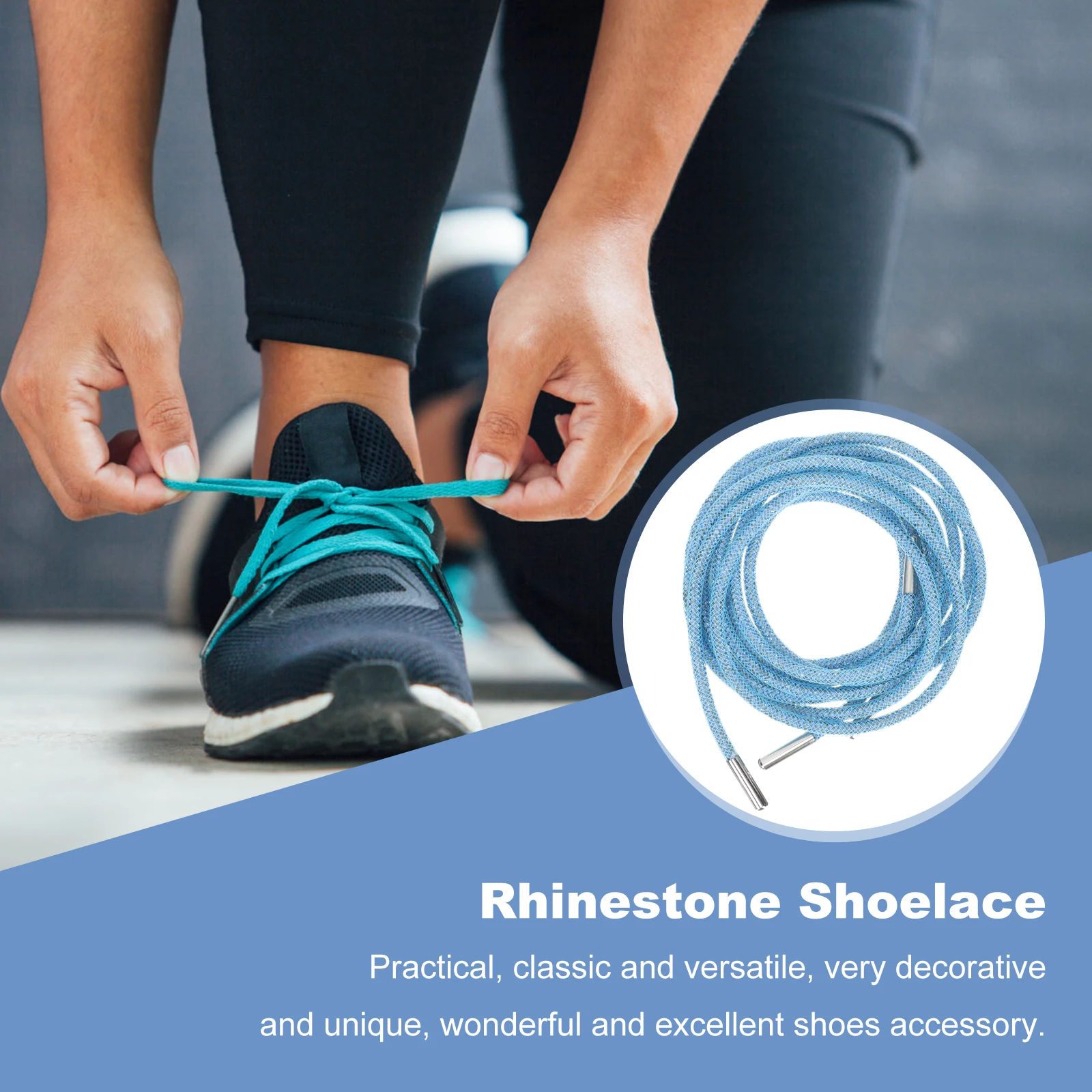 

1 пара шнурков со стразами, круглые блестящие шнурки с кристаллами, практичные аксессуары для обуви для кроссовок, кроссовок