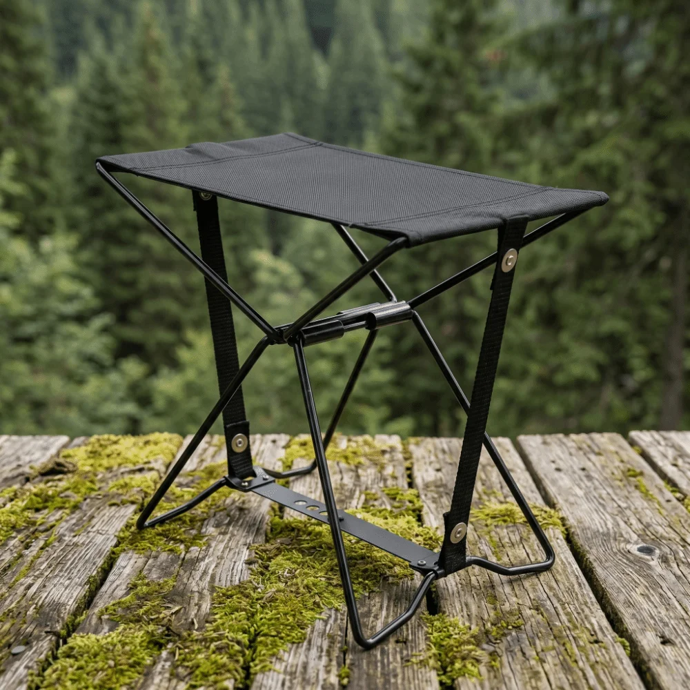 Steel Frame Camp Chair X Frame Compact Lightweight Build Portable Canvas Seat Stable Structure Wear Resistant
