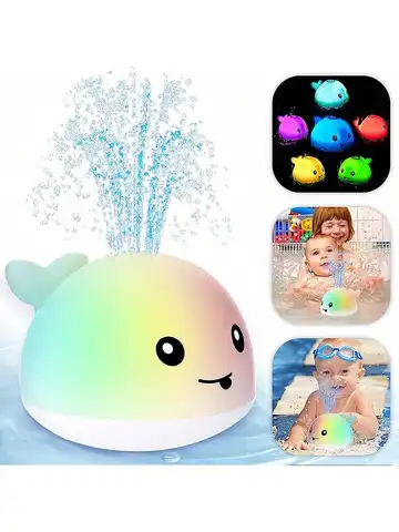 Baby Bath Toys, Toddler Bath Toys for Kids Ages 1-3, Light Up Whale Bath Toy Sprinkler, Pool Water Table Infant Baby Toys 6-12-1